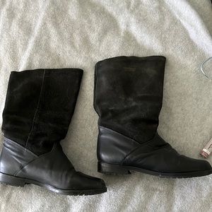 Suede and leather boots